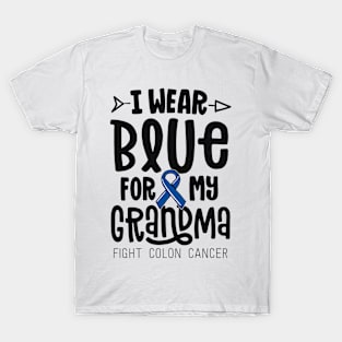 I Wear Blue For My Grandma Blue Colon Cancer Awareness T-Shirt